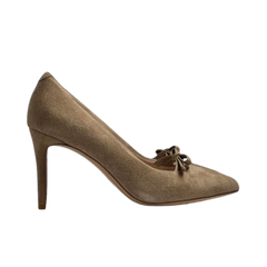 Viviamos Selma Ladies Dark Cream Suede High Heel