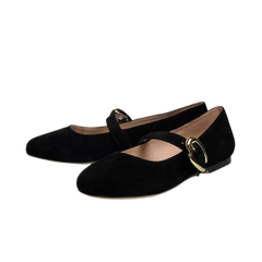 Viviamos Camera Black Suede Mary Jane