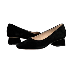 Viviamos Ruth Black Suede Low Heel