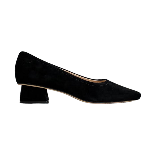 Viviamos Ruth Black Suede Low Heel