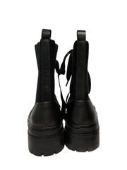 Viviamos Zoey Black Leather/Knit Bootie