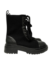 Viviamos Zoey Black Leather/Knit Bootie