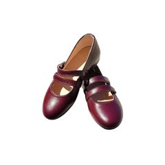 Luccini 9050 Burgundy Double Strap Mary Jane