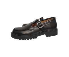 Atlanta Mocasin 734K Girls Black Aurea T-strap Loafer