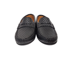 Atlanta Moccasin 32G Black Press Leather