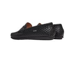 Atlanta Moccasin 32G Black Press Leather