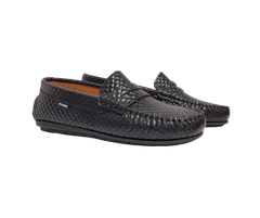 Atlanta Moccasin 32G Black Press Leather