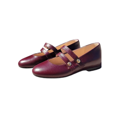 Luccini 9050 Burgundy Double Strap Mary Jane