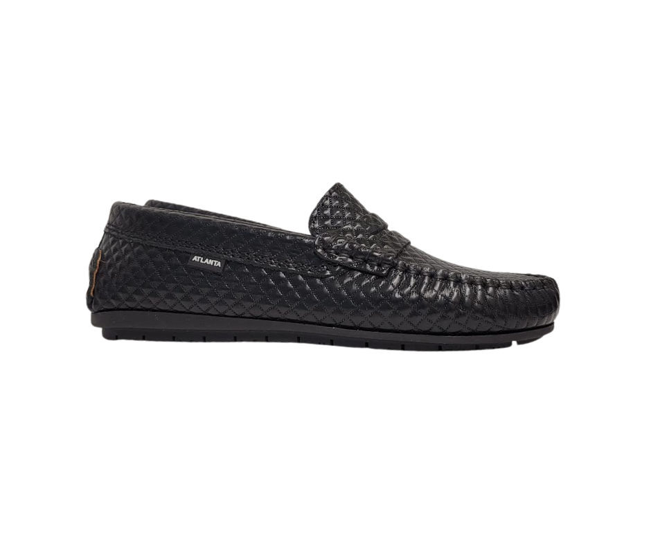 Atlanta Moccasin 32G Black Press Leather