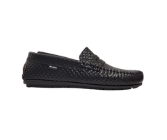 Atlanta Moccasin 32G Black Press Leather