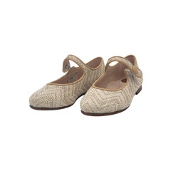 Beberlis 23683 Children's Beige Woven Mary-Jane