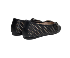 Blublonc Natalie Ladies Black Perforated Mary Jane