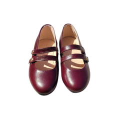 Luccini 9050 Burgundy Double Strap Mary Jane