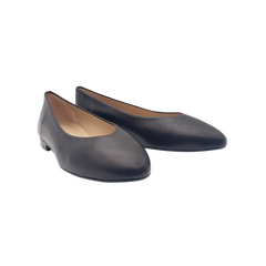 Menina 208 Ladies Black Leather Flats