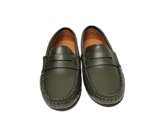 Atlanta Mocasin 32G Green Leather Penny Loafer