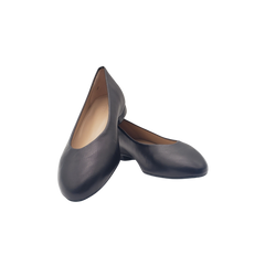 Menina 208 Ladies Black Leather Flats