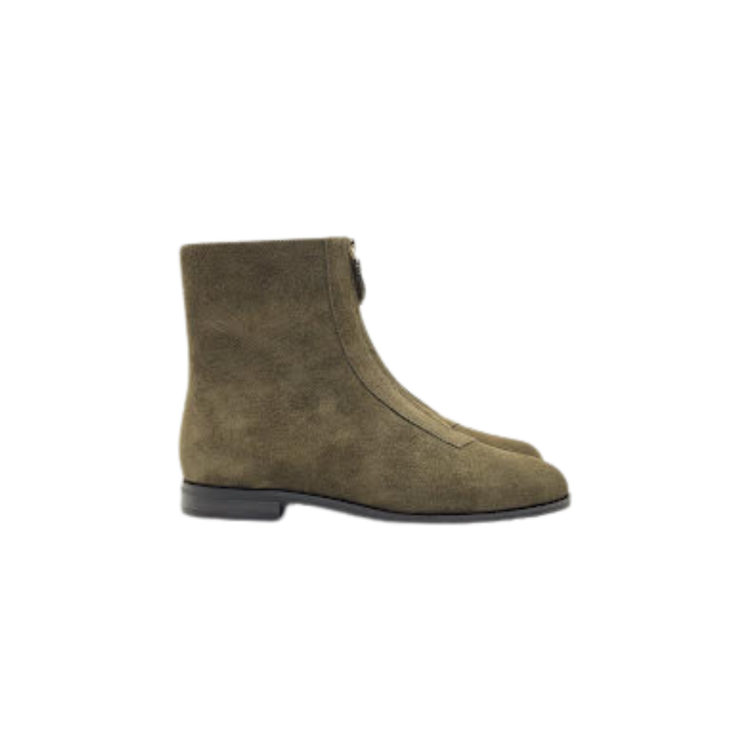 Viviamos Denver Ladies Olive Suede Bootie