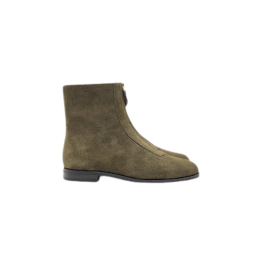 Viviamos Denver Ladies Olive Suede Bootie