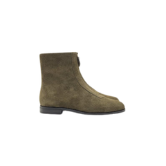 Viviamos Denver Ladies Olive Suede Bootie