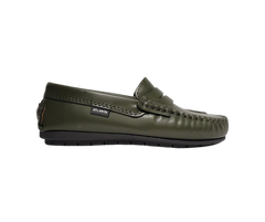 Atlanta Mocasin 32G Green Leather Penny Loafer