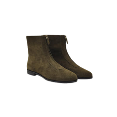 Viviamos Denver Ladies Olive Suede Bootie