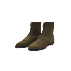 Viviamos Denver Ladies Olive Suede Bootie