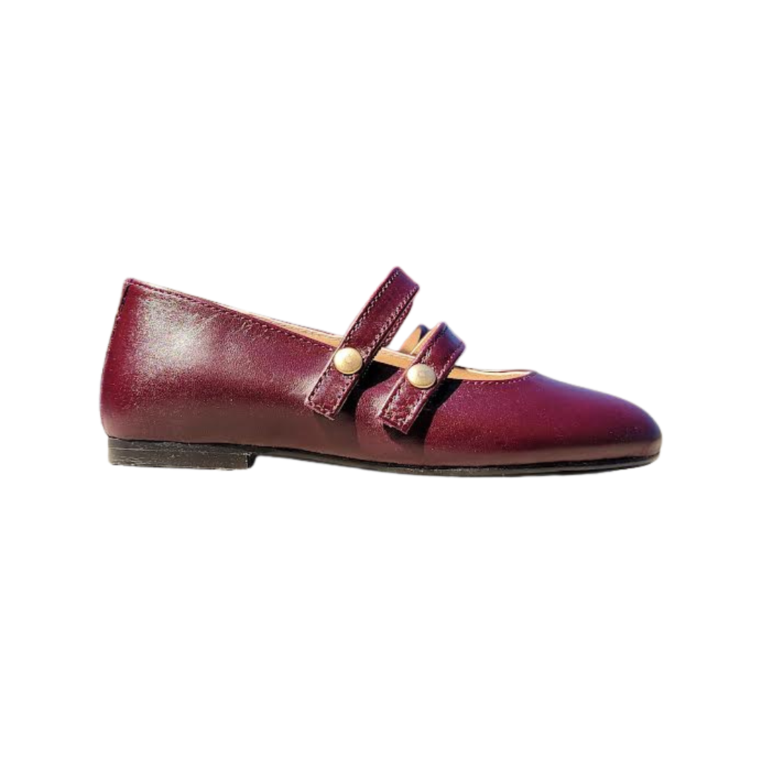 Luccini 9050 Burgundy Double Strap Mary Jane