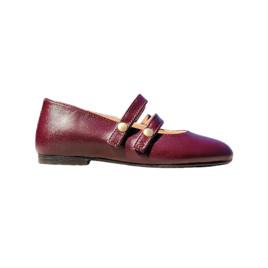 Luccini 9050 Burgundy Double Strap Mary Jane