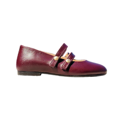 Luccini 9050 Burgundy Double Strap Mary Jane