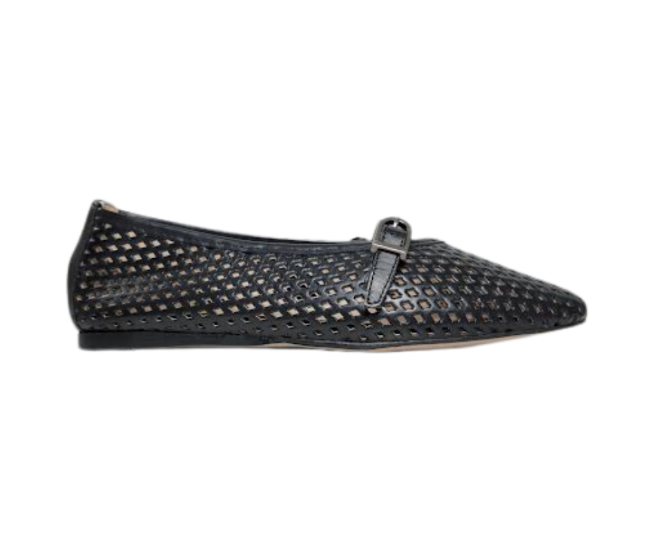Blublonc Natalie Ladies Black Perforated Mary Jane
