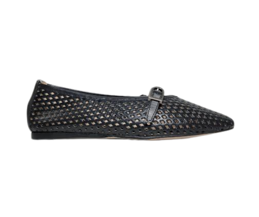 Blublonc Natalie Ladies Black Perforated Mary Jane