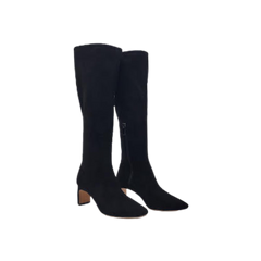 Viviamos Sutter Ladies Black Suede Boot With Heel