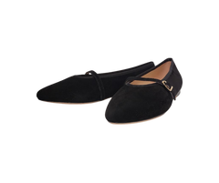 Viviamos Britt F Ladies Black Suede Flats