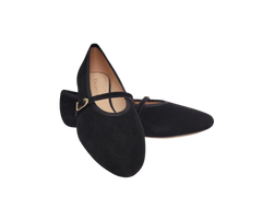 Viviamos Britt F Ladies Black Suede Flats