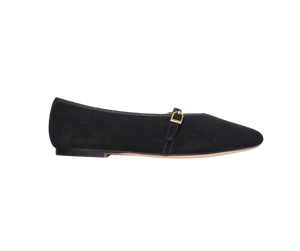 Viviamos Britt F Ladies Black Suede Flats