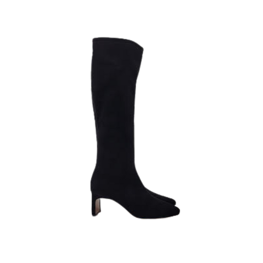 Viviamos Sutter Ladies Black Suede Boot With Heel