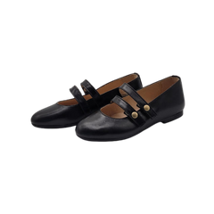 Luccini 9050 Black Double Strap Mary Jane