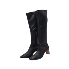 Viviamos Sutter Ladies Black Leather Boot With Heel