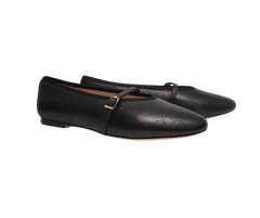 Viviamos Britt F Ladies Black Leather Flats