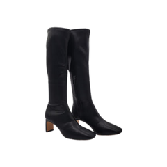 Viviamos Sutter Ladies Black Leather Boot With Heel