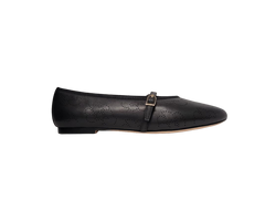 Viviamos Britt F Ladies Black Leather Flats