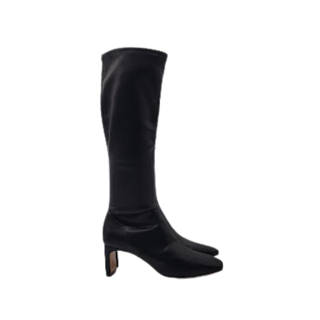 Viviamos Sutter Ladies Black Leather Boot With Heel