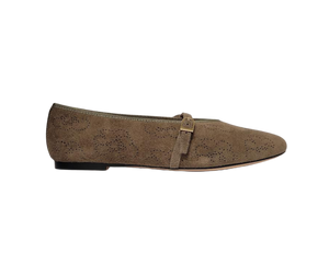 Viviamos Britt F Ladies Taupe Suede Flats