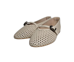 Blublonc Natalie Ladies Nude Perforated Mary Jane