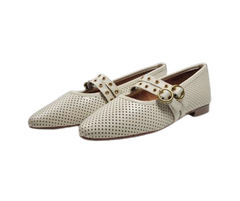 Ralph Migel Raden Ladies Beige Perforated Mary Jane