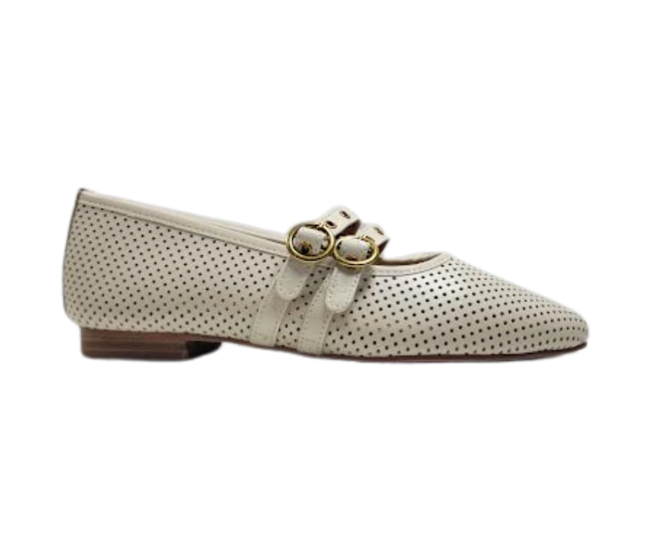 Ralph Migel Raden Ladies Beige Perforated Mary Jane