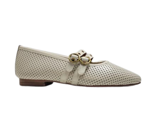 Ralph Migel Raden Ladies Beige Perforated Mary Jane