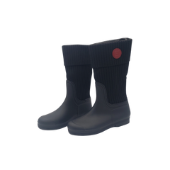 Lolit WB-302 Black Stretch Boot with rubber Sole