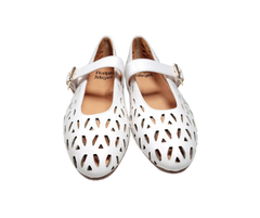 Ralph Migel Alia Ladies White Perforated Mary Jane