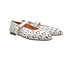Ralph Migel Alia Ladies White Perforated Mary Jane